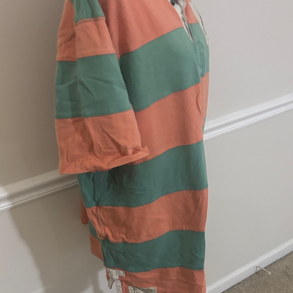 Polo by Ralph Lauren Orange and Green Rugby Shirt - Picture 5 of 12